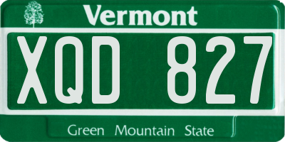 VT license plate XQD827