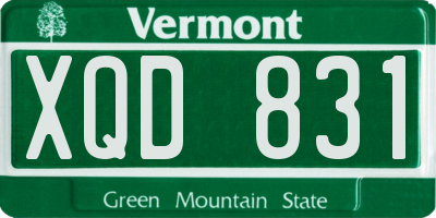 VT license plate XQD831