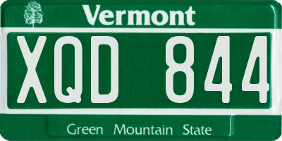 VT license plate XQD844