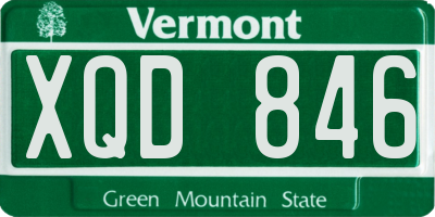 VT license plate XQD846