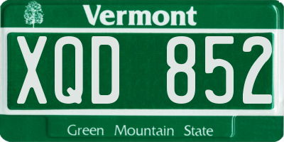 VT license plate XQD852