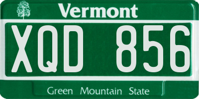 VT license plate XQD856
