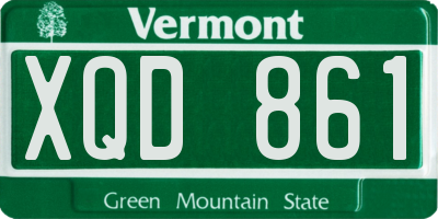 VT license plate XQD861