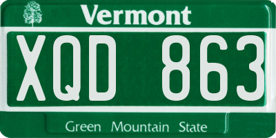 VT license plate XQD863