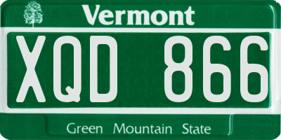 VT license plate XQD866