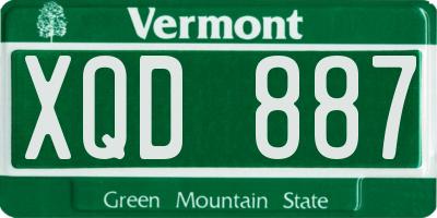 VT license plate XQD887