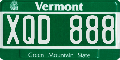 VT license plate XQD888