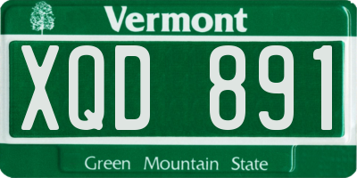 VT license plate XQD891