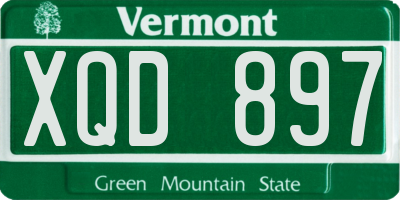 VT license plate XQD897