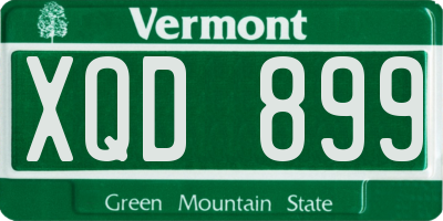 VT license plate XQD899