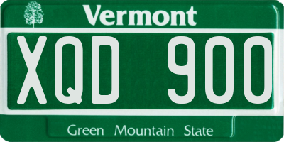 VT license plate XQD900