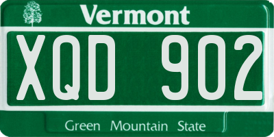 VT license plate XQD902