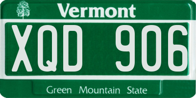 VT license plate XQD906