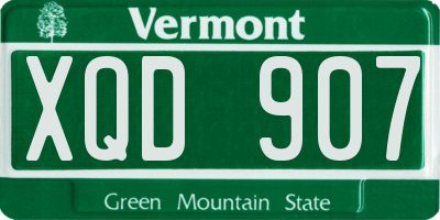 VT license plate XQD907
