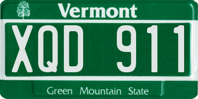 VT license plate XQD911