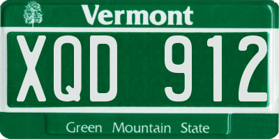 VT license plate XQD912
