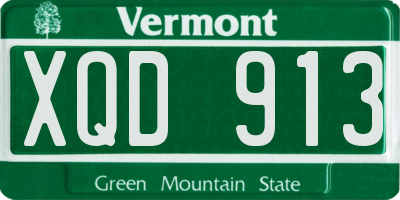 VT license plate XQD913