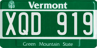 VT license plate XQD919