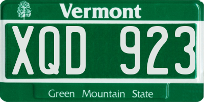 VT license plate XQD923