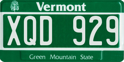 VT license plate XQD929