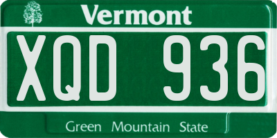 VT license plate XQD936