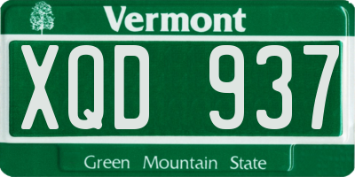 VT license plate XQD937