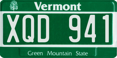 VT license plate XQD941