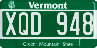 VT license plate XQD948
