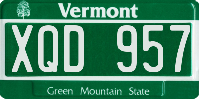 VT license plate XQD957