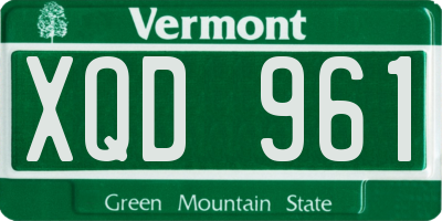 VT license plate XQD961