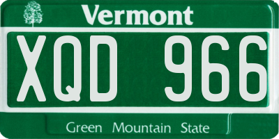 VT license plate XQD966