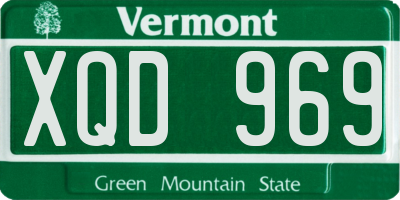 VT license plate XQD969