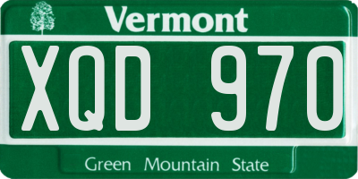 VT license plate XQD970