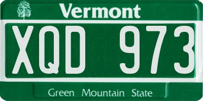 VT license plate XQD973