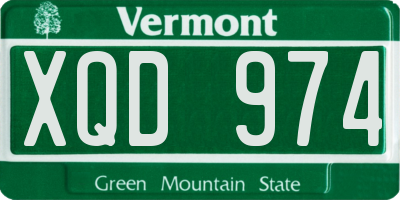 VT license plate XQD974