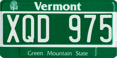 VT license plate XQD975