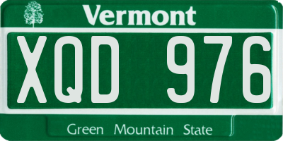 VT license plate XQD976
