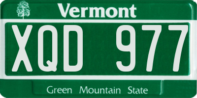 VT license plate XQD977