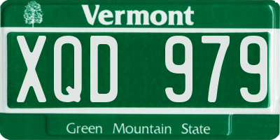VT license plate XQD979