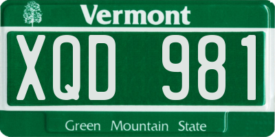 VT license plate XQD981