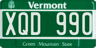 VT license plate XQD990