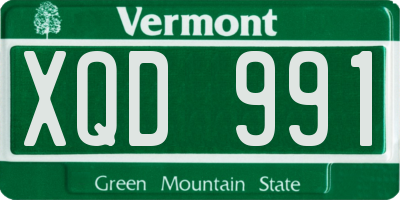 VT license plate XQD991