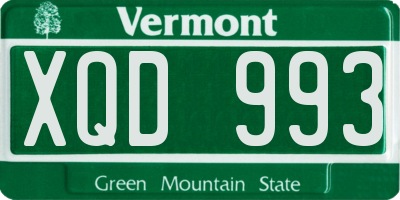 VT license plate XQD993