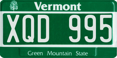 VT license plate XQD995