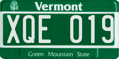 VT license plate XQE019