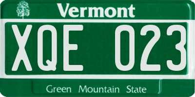 VT license plate XQE023