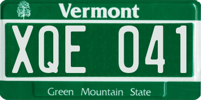 VT license plate XQE041