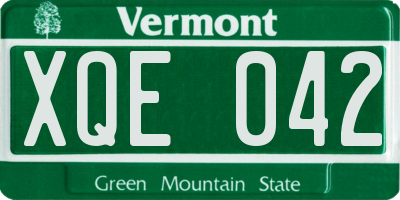VT license plate XQE042