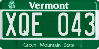 VT license plate XQE043
