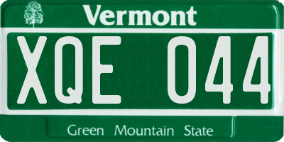 VT license plate XQE044